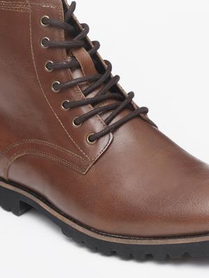 brown leather high ankle boots - 18292233 - Standard Image - 6