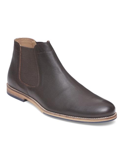 brown leather slip on boots - 18292241 - Standard Image - 1