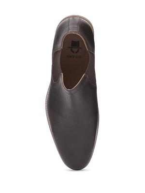 brown leather slip on boots - 18292241 - Standard Image - 4