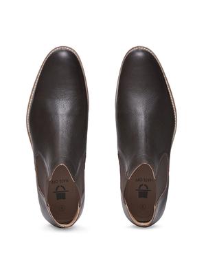 brown leather slip on boots - 18292241 - Standard Image - 5