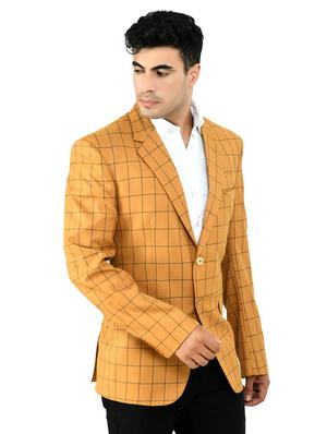 yellow checked single breasted casual blazer - 18292354 - Standard Image - 2