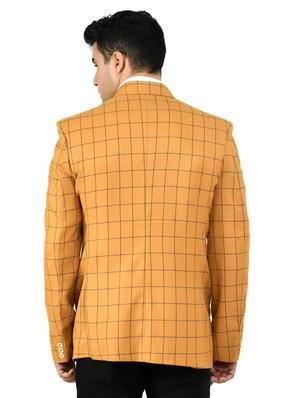 yellow checked single breasted casual blazer - 18292354 - Standard Image - 3