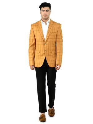 yellow checked single breasted casual blazer - 18292354 - Standard Image - 4