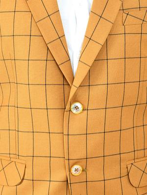 yellow checked single breasted casual blazer - 18292354 - Standard Image - 5