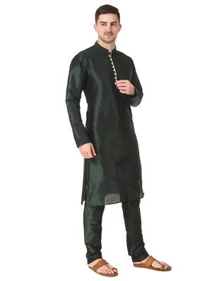 green solid kurta pyjama ethnic wear set - 18292359 - Standard Image - 2