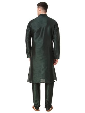 green solid kurta pyjama ethnic wear set - 18292359 - Standard Image - 3