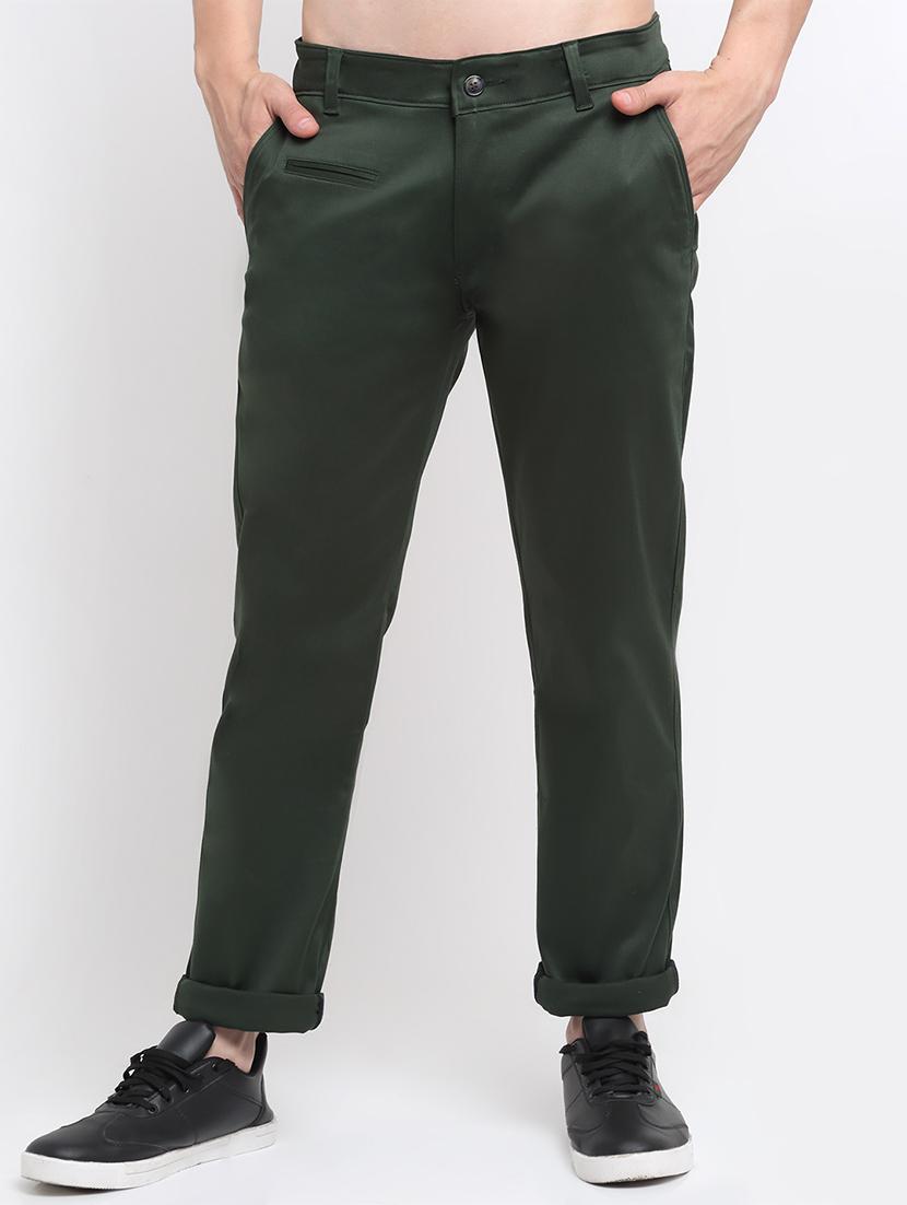 bottle-green solid casual trouser - 18294119 - Zoom Image - 1
