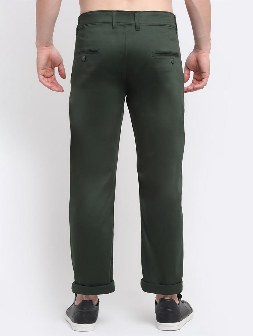 bottle-green solid casual trouser - 18294119 - Zoom Image - 3