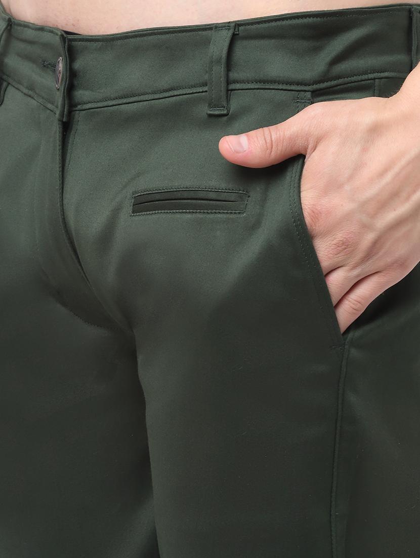 bottle-green solid casual trouser - 18294119 - Zoom Image - 5