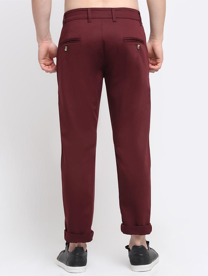 red solid casual trouser - 18294120 - Zoom Image - 3