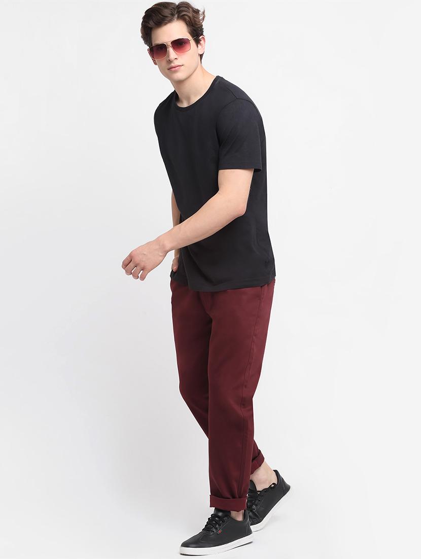 red solid casual trouser - 18294120 - Zoom Image - 4