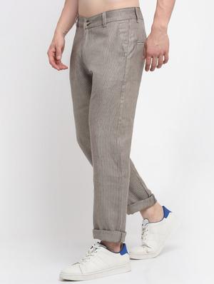 grey striped casual trouser - 18294142 - Standard Image - 2