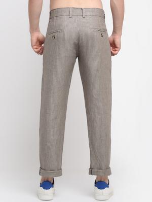 grey striped casual trouser - 18294142 - Standard Image - 3