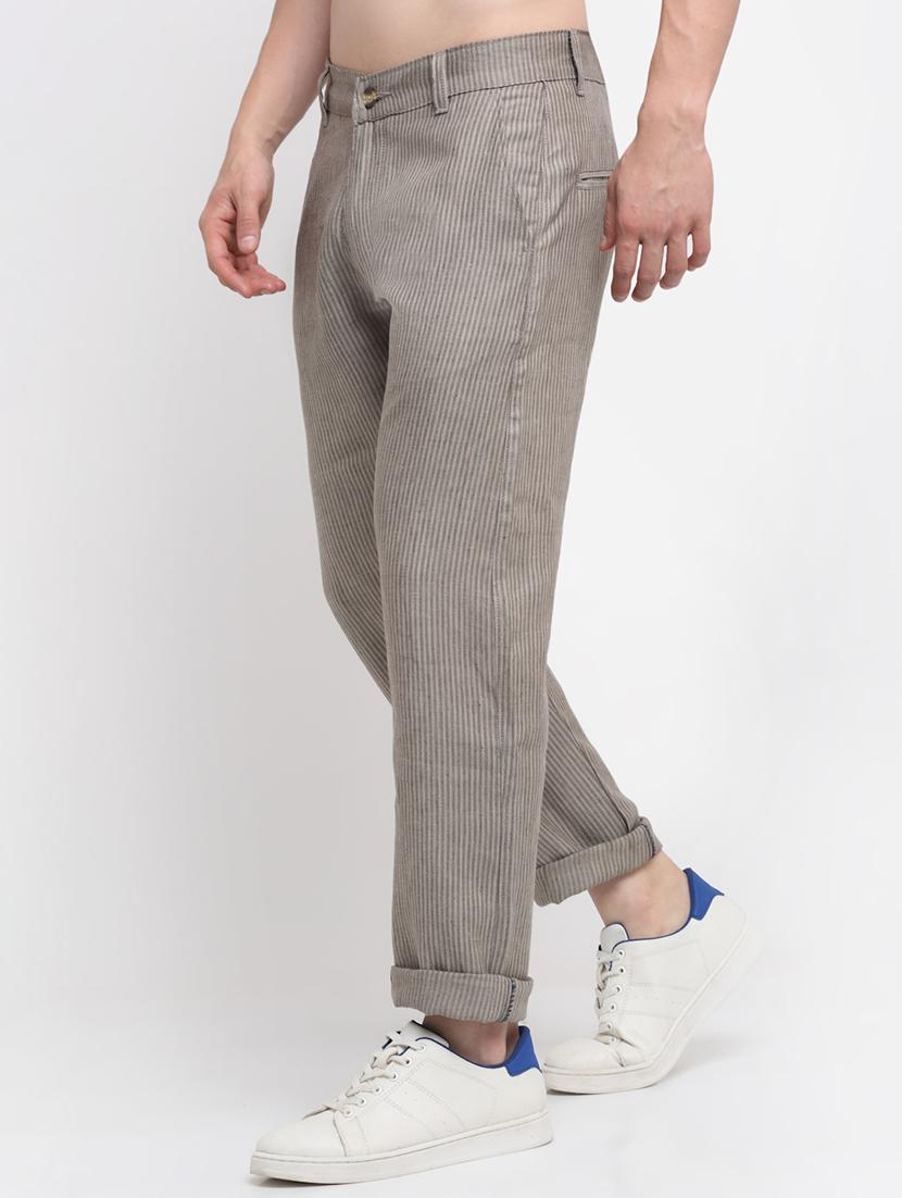 grey striped casual trouser - 18294142 - Zoom Image - 2