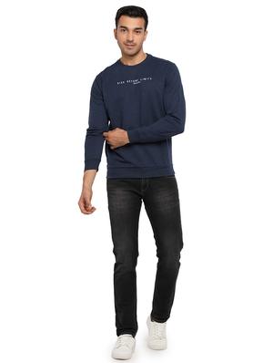 navy-blue chest-printed t-shirt - 18294292 - Standard Image - 4