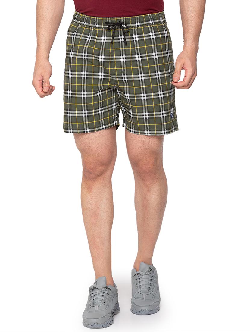 olive-green checkered short - 18294786 - Zoom Image - 1