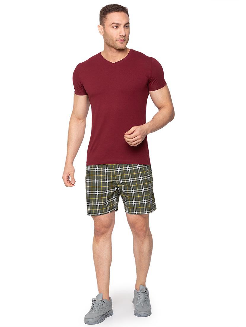 olive-green checkered short - 18294786 - Zoom Image - 4