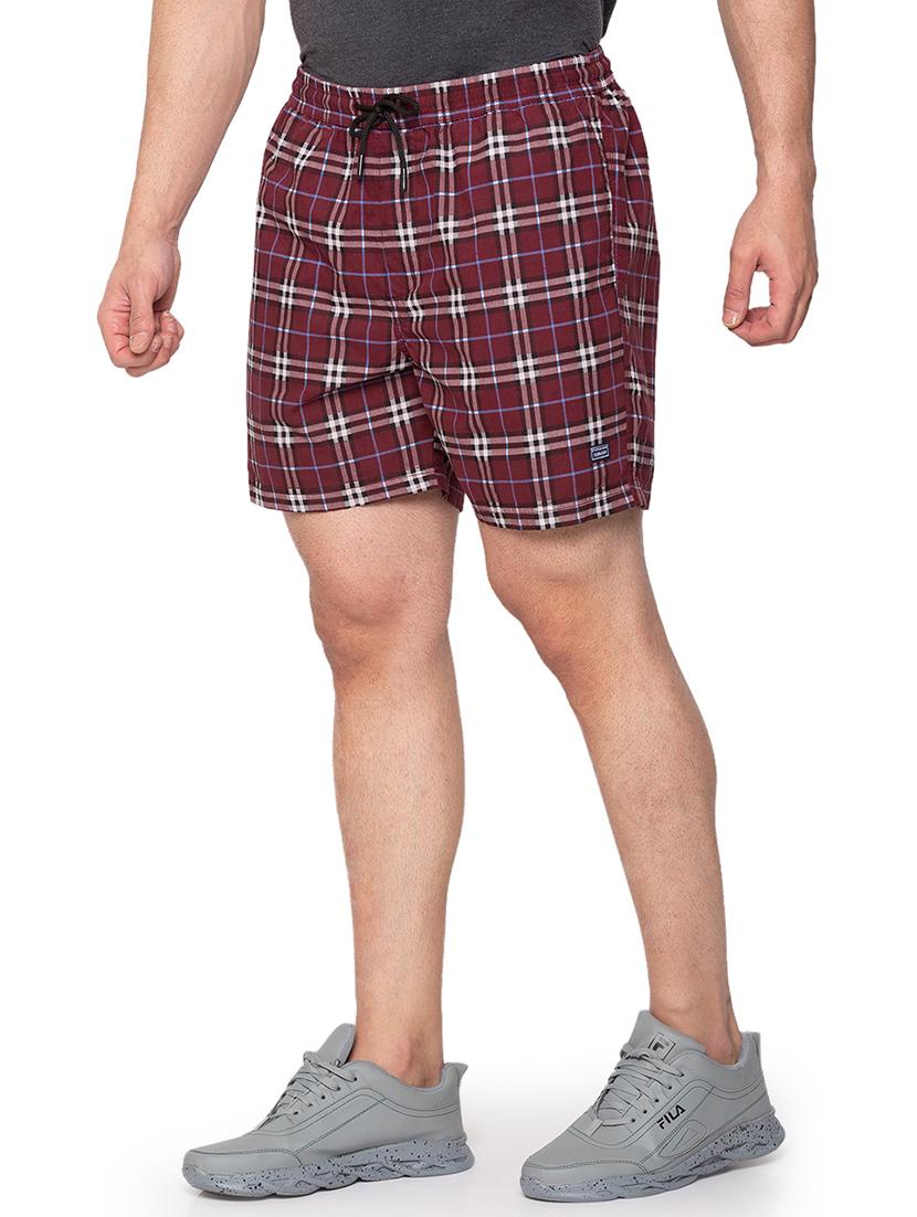 maroon checkered short - 18294787 - Zoom Image - 2