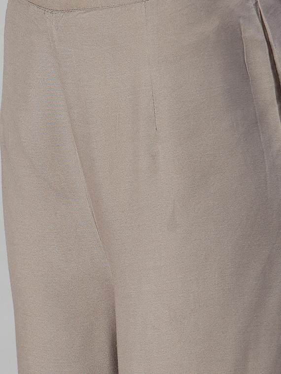 navy cotton blend kurta palazzo set - 18294896 - Zoom Image - 5