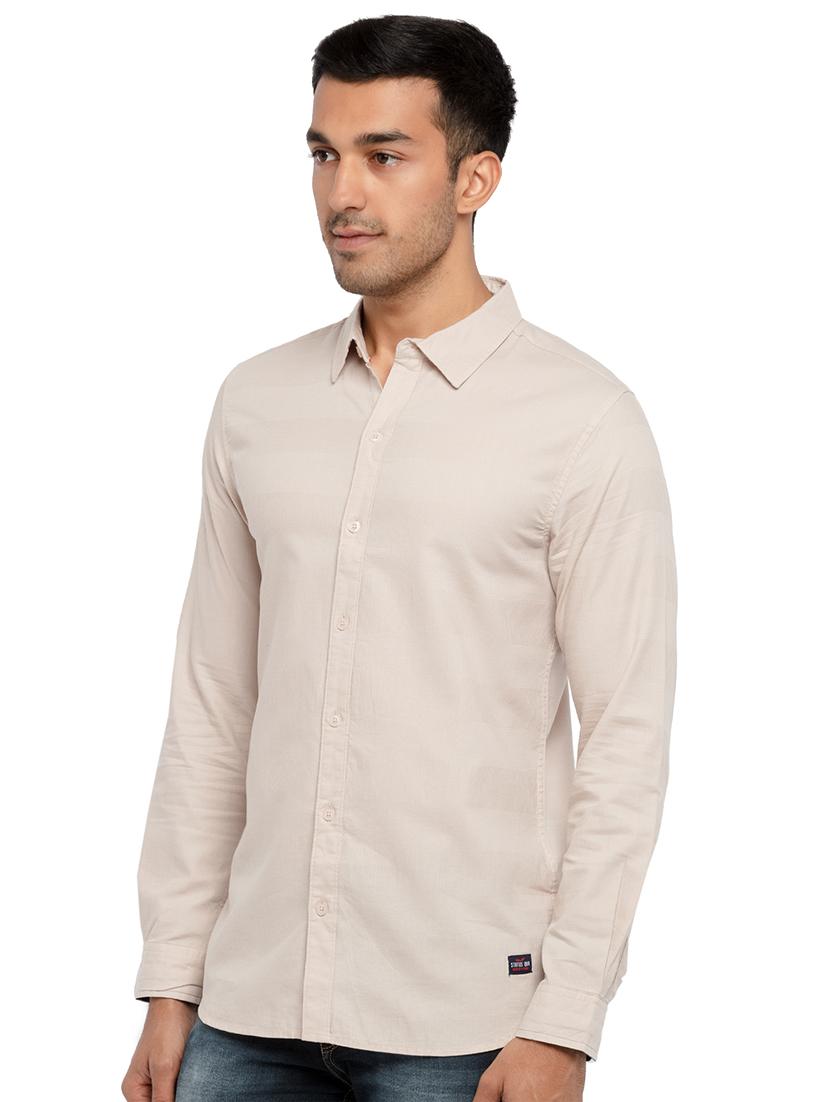 beige self-designed casual shirt - 18294947 - Zoom Image - 2
