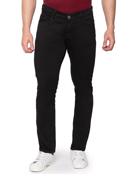 black solid casual trouser - 18294991 - Standard Image - 1