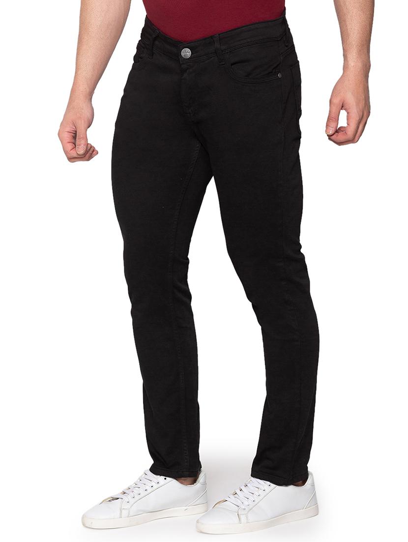 black solid casual trouser - 18294991 - Zoom Image - 2