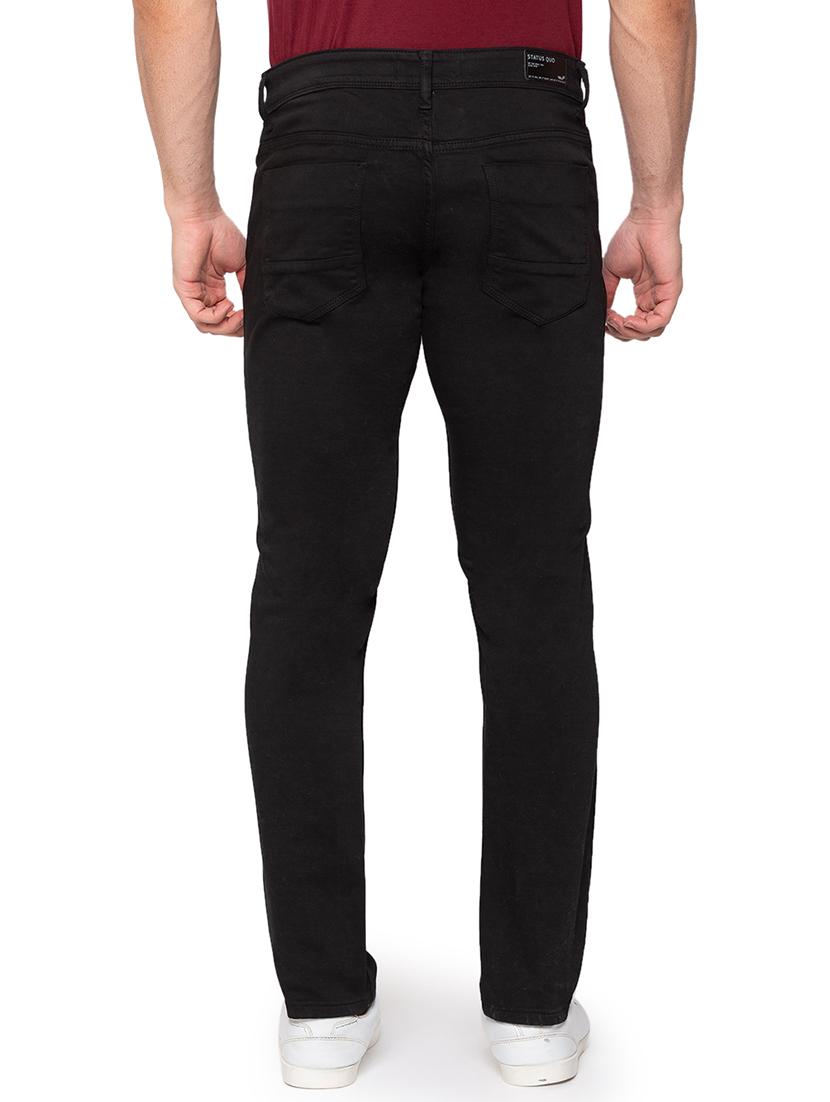 black solid casual trouser - 18294991 - Zoom Image - 3
