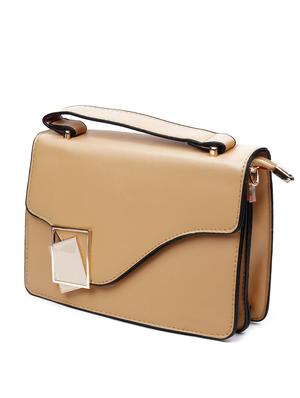 brown solid regular sling bag - 18297656 - Standard Image - 4
