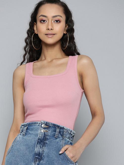 square neck solid top - 18298427 - Standard Image - 1