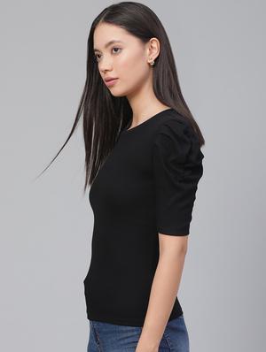 round neck solid top - 18298430 - Standard Image - 2