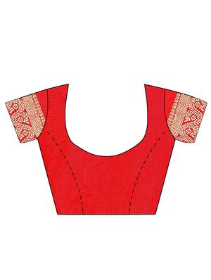 self design woven saree with blouse - 18298588 - Standard Image - 3