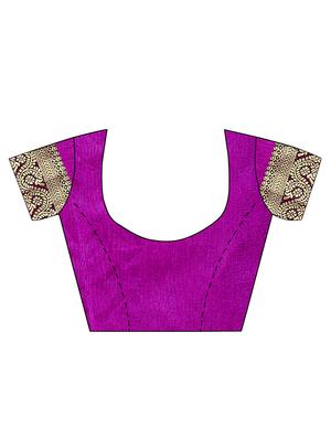 self design woven saree with blouse - 18298589 - Standard Image - 3