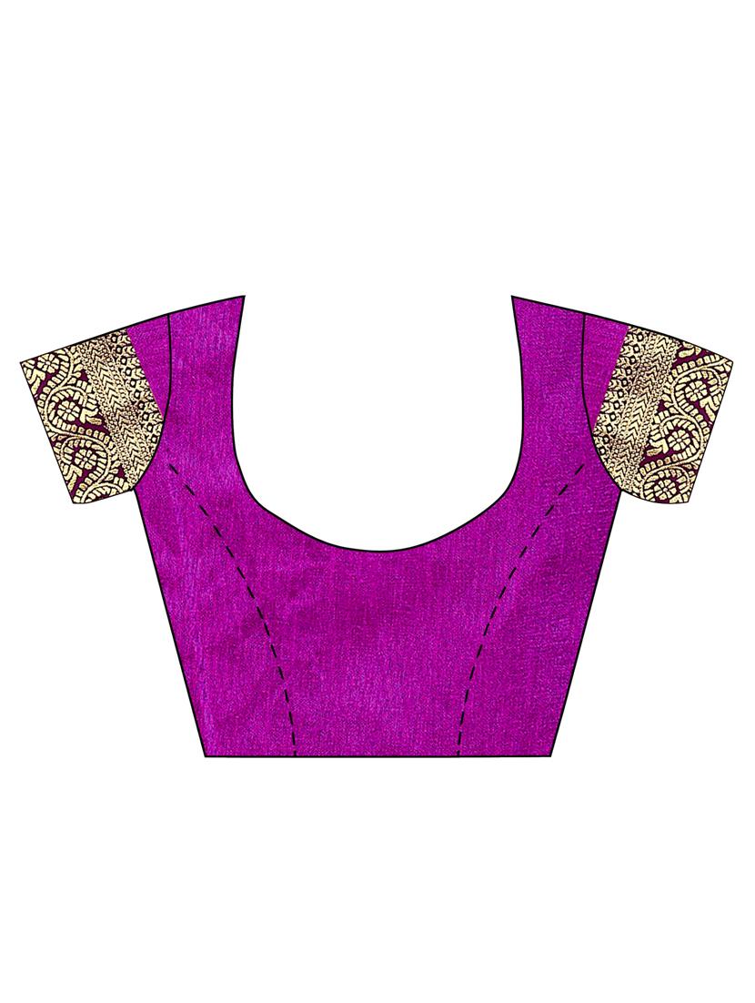 self design woven saree with blouse - 18298589 - Zoom Image - 3