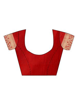 self design woven saree with blouse - 18298591 - Standard Image - 3