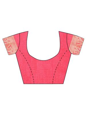 self design woven saree with blouse - 18298593 - Standard Image - 3