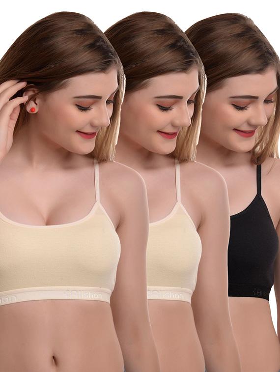 pack of 3 solid sports bra - 18298736 - Zoom Image - 1
