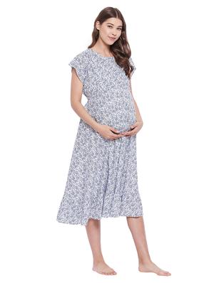round neck floral maternity wear dress - 18299850 - Standard Image - 2