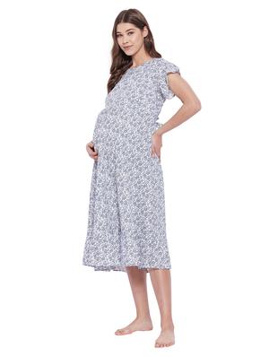 round neck floral maternity wear dress - 18299850 - Standard Image - 3