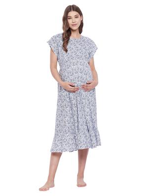 round neck floral maternity wear dress - 18299850 - Standard Image - 5