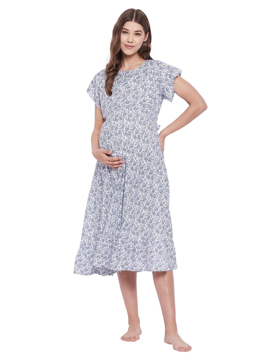 round neck floral maternity wear dress - 18299850 - Zoom Image - 1