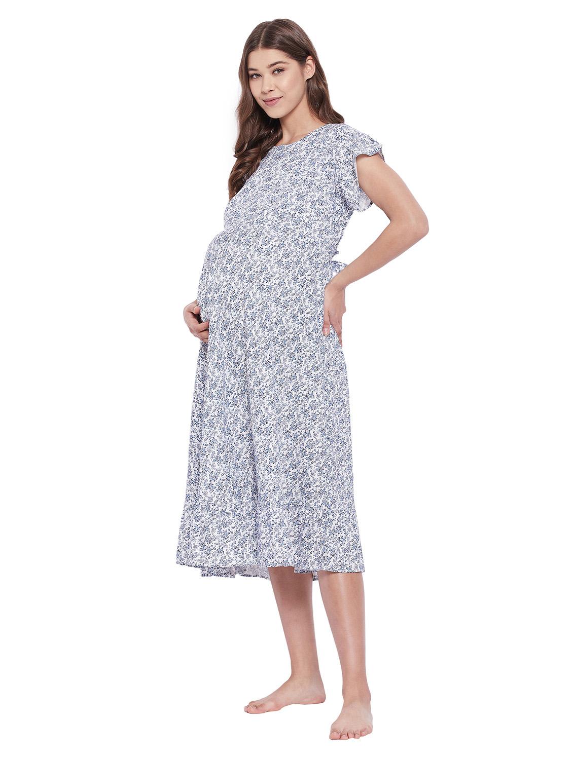 round neck floral maternity wear dress - 18299850 - Zoom Image - 3