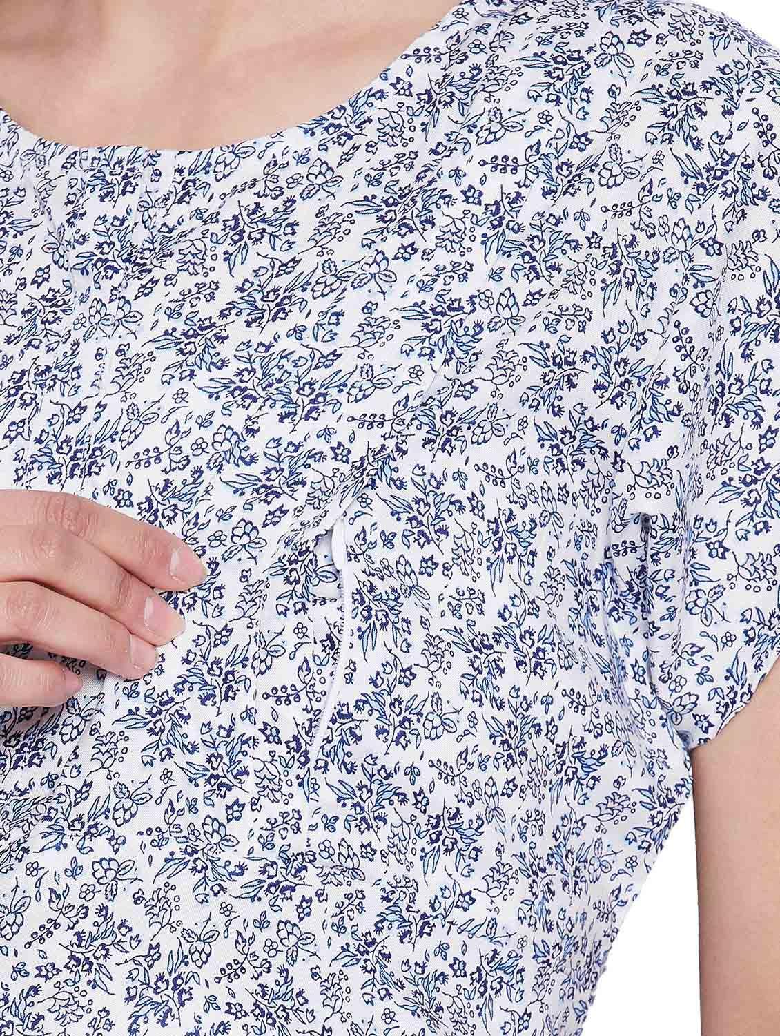 round neck floral maternity wear dress - 18299850 - Zoom Image - 6