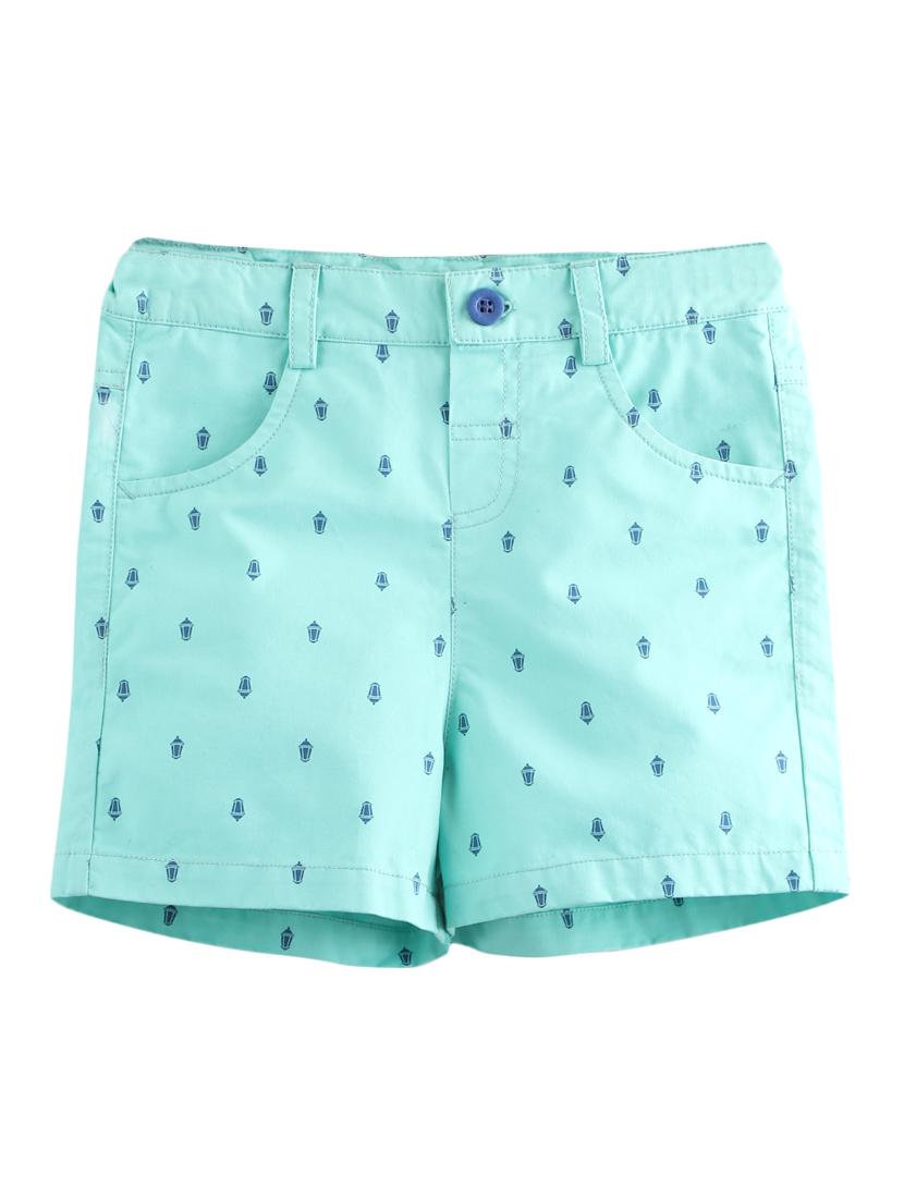 green printed shorts - 18300032 - Zoom Image - 1