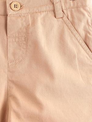 beige solid shorts - 18300033 - Standard Image - 3
