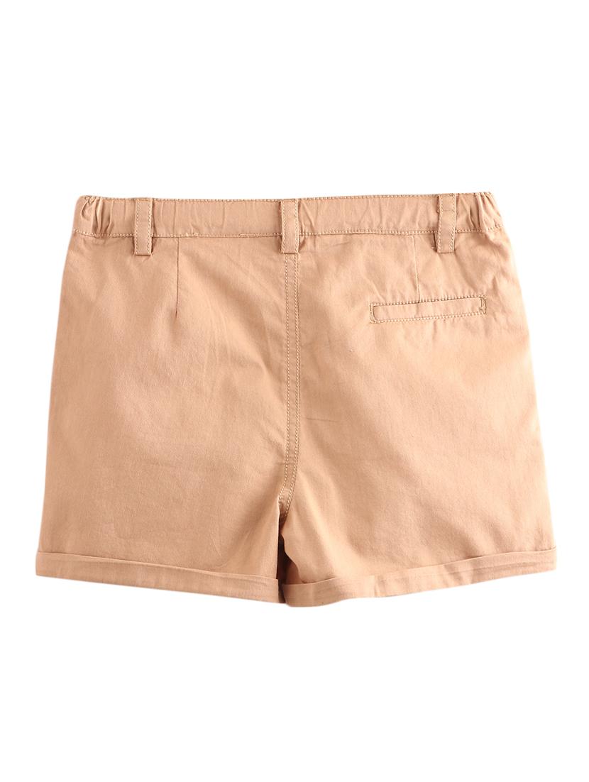 beige solid shorts - 18300033 - Zoom Image - 2