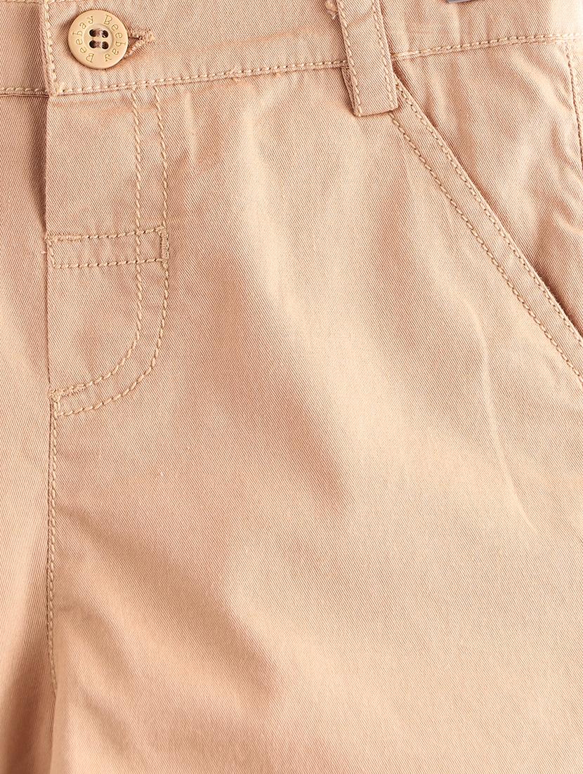 beige solid shorts - 18300033 - Zoom Image - 3
