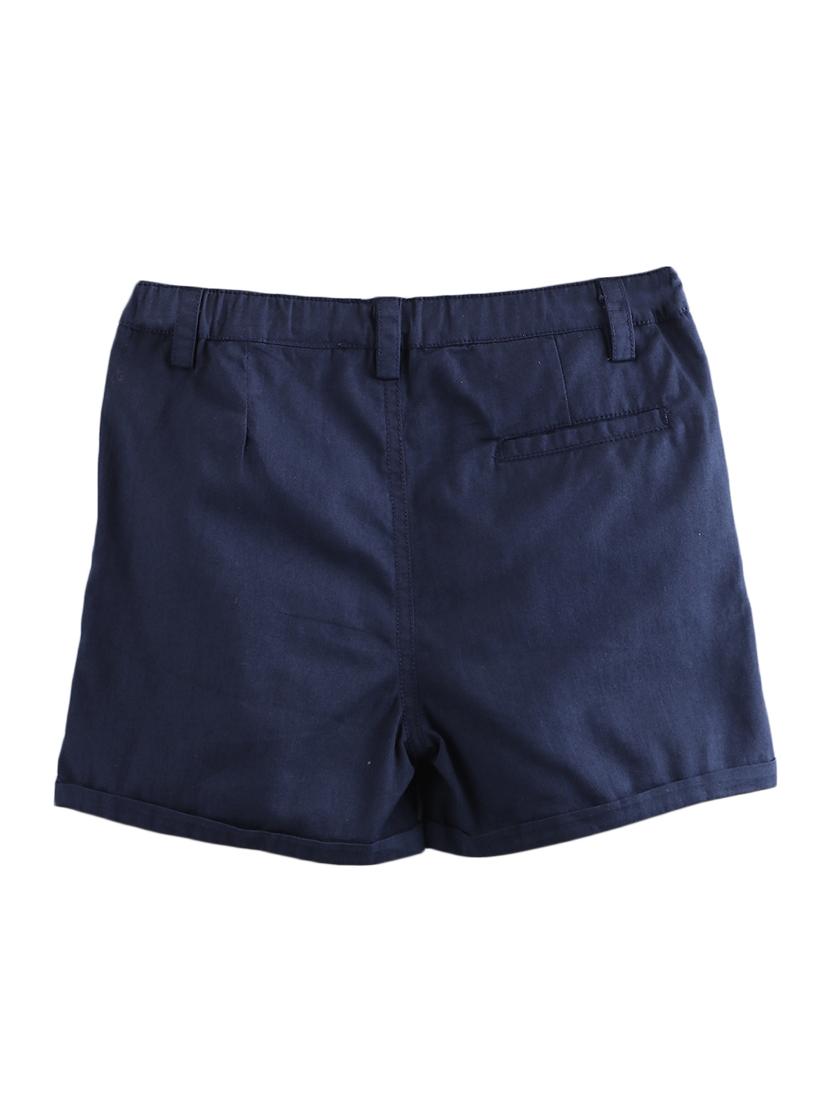 navy blue solid shorts - 18300034 - Zoom Image - 2