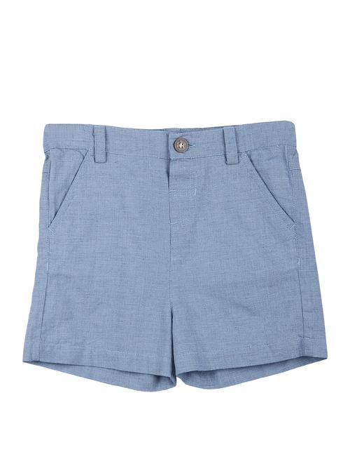 blue solid shorts - 18300042 - Standard Image - 1