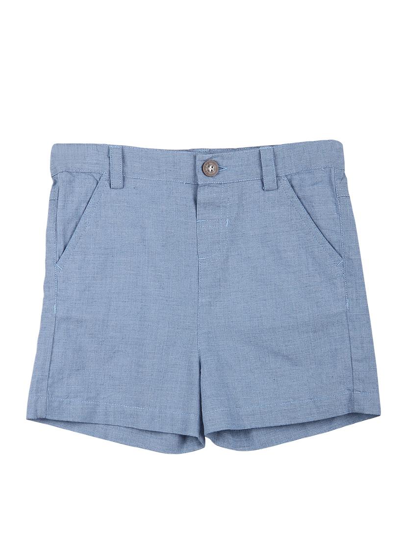 blue solid shorts - 18300042 - Zoom Image - 1