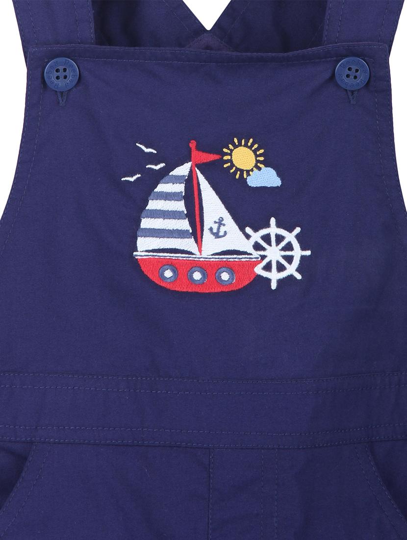 navy blue solid dungaree - 18300044 - Zoom Image - 3